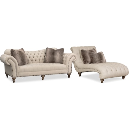 Brittney Sofa and Chaise Set - Linen