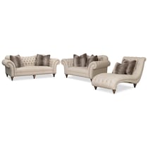 brittney linen  pc living room w chaise   
