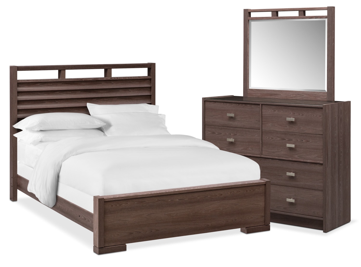 Britto 5-Piece King Slat Bedroom Set with Dresser and Mirror ...