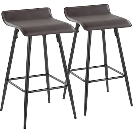 Bronnie Set of 2 Counter-Height Stools - Brown