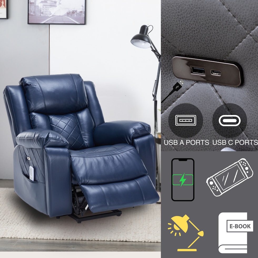 bronson blue lift chair   