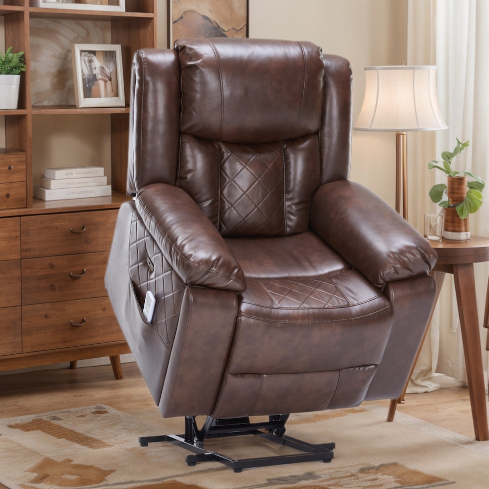 bronson dark brown lift chair   