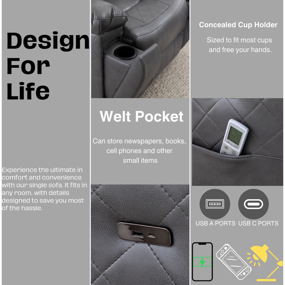 bronson gray lift chair   