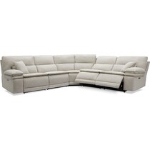 brookdale white power reclining sectional   
