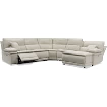 brookdale white power reclining sectional   