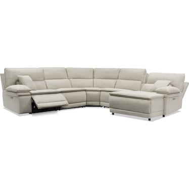 Brookdale 5-Piece Dual-Power Reclining Sectional with Chaise