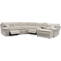 brookdale white power reclining sectional   