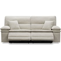 brookdale white power reclining sofa   