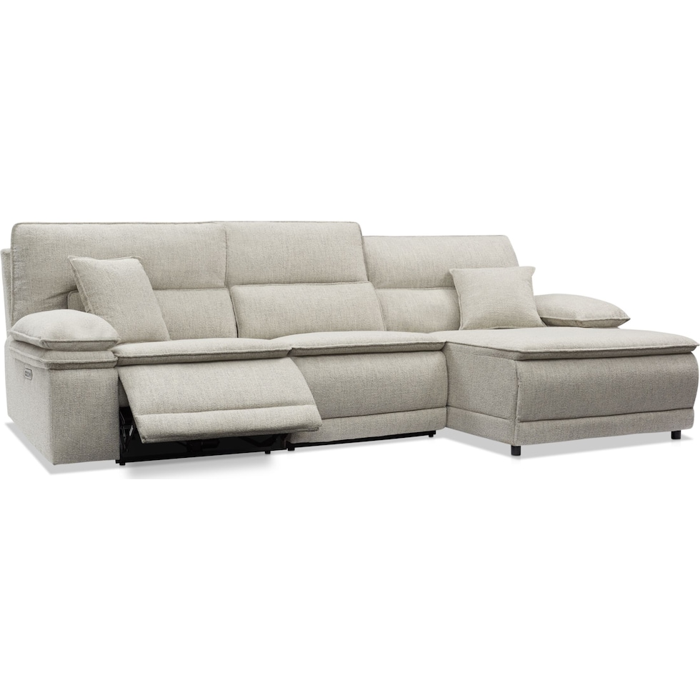 brookdale white sectional   