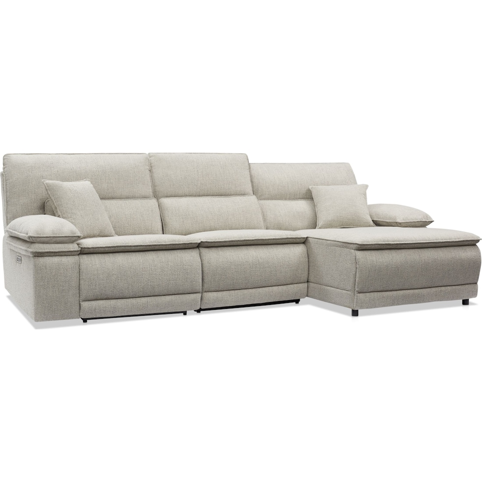 brookdale white sectional   