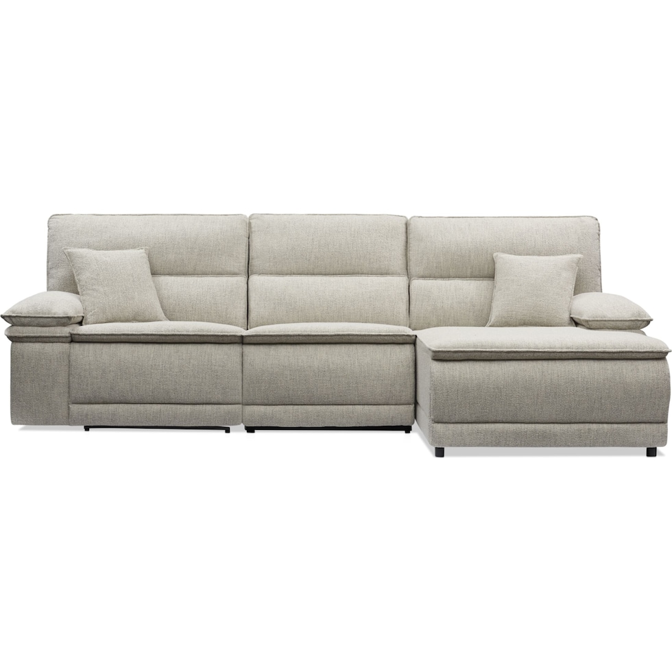 brookdale white sectional   