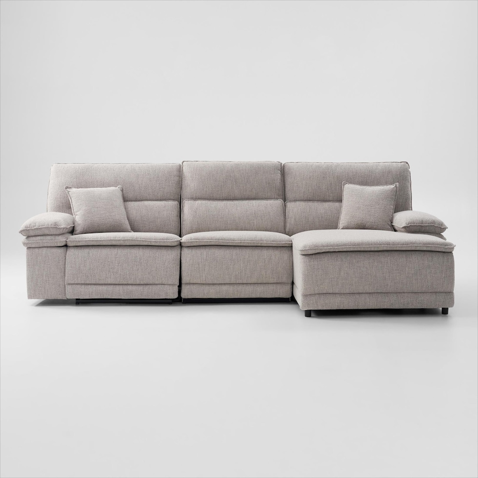 brookdale white sectional   