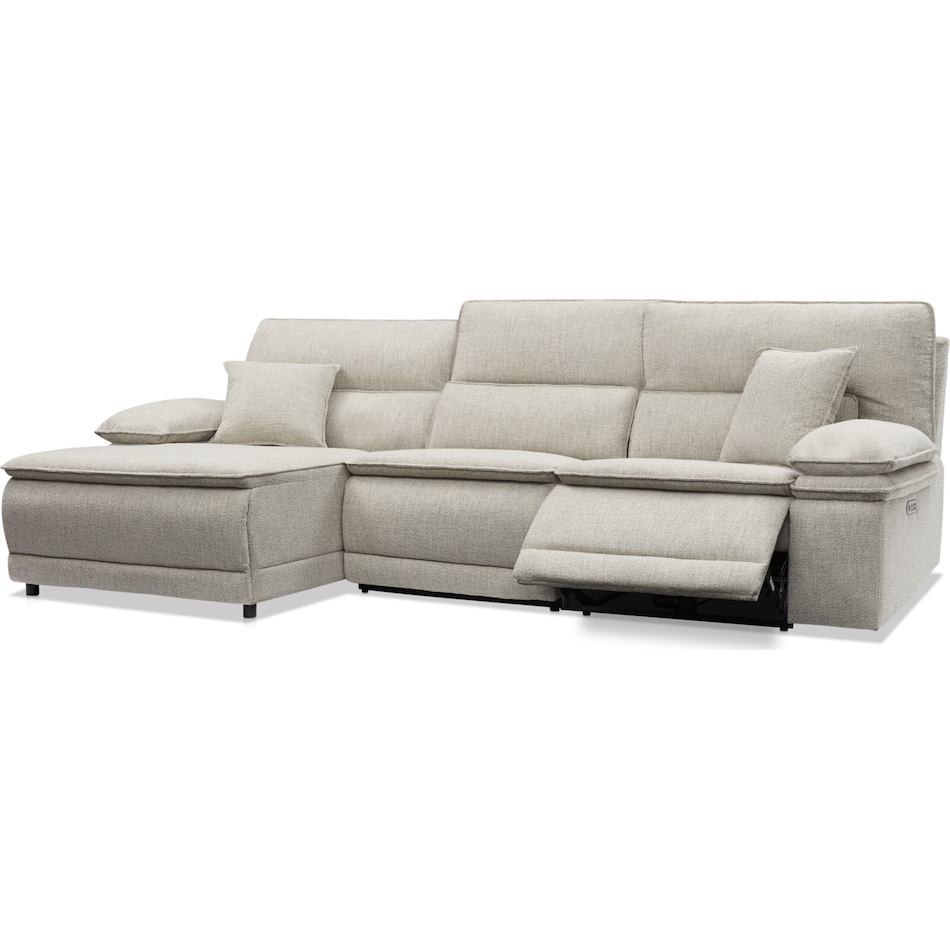 brookdale white sectional   