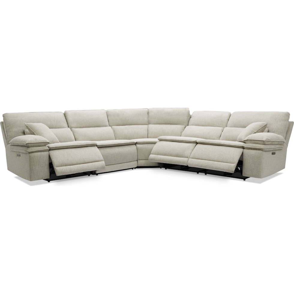 brookdale white sectional   