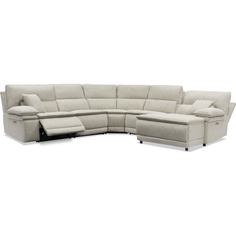 brookdale white sectional   