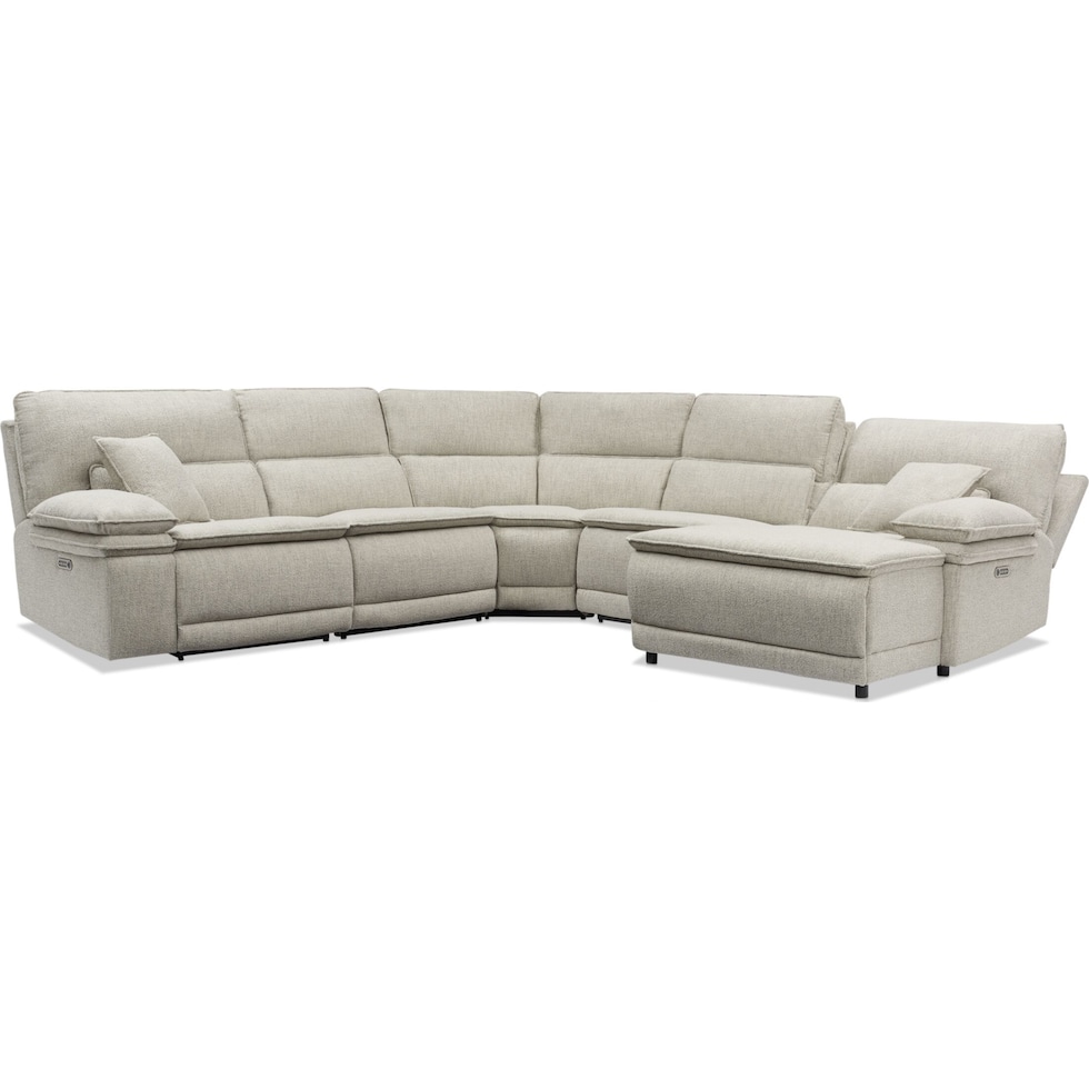 brookdale white sectional   