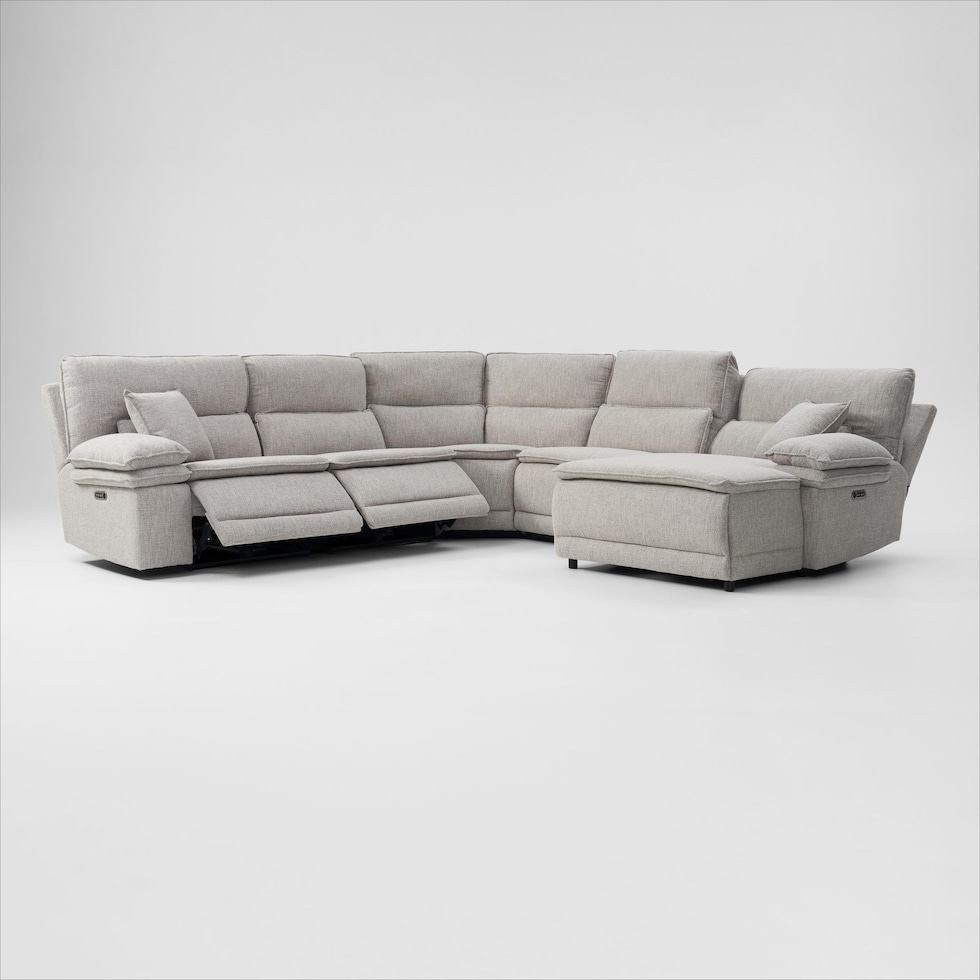 brookdale white sectional   
