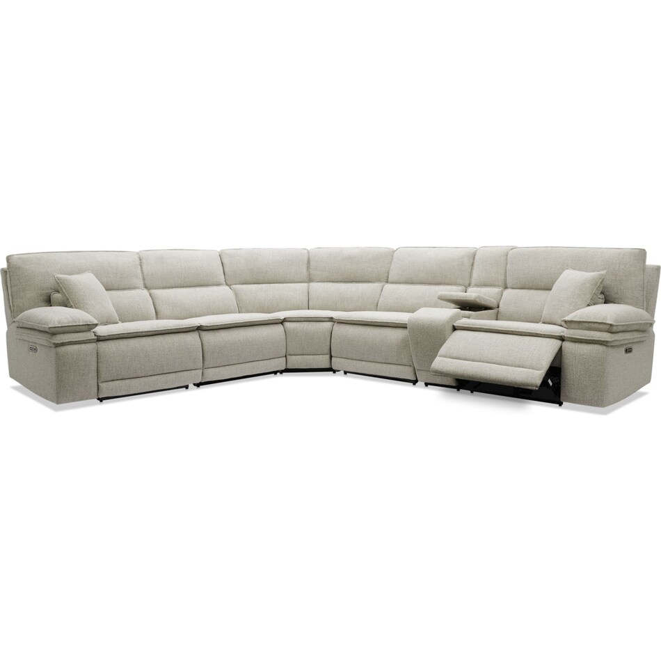 brookdale white sectional   