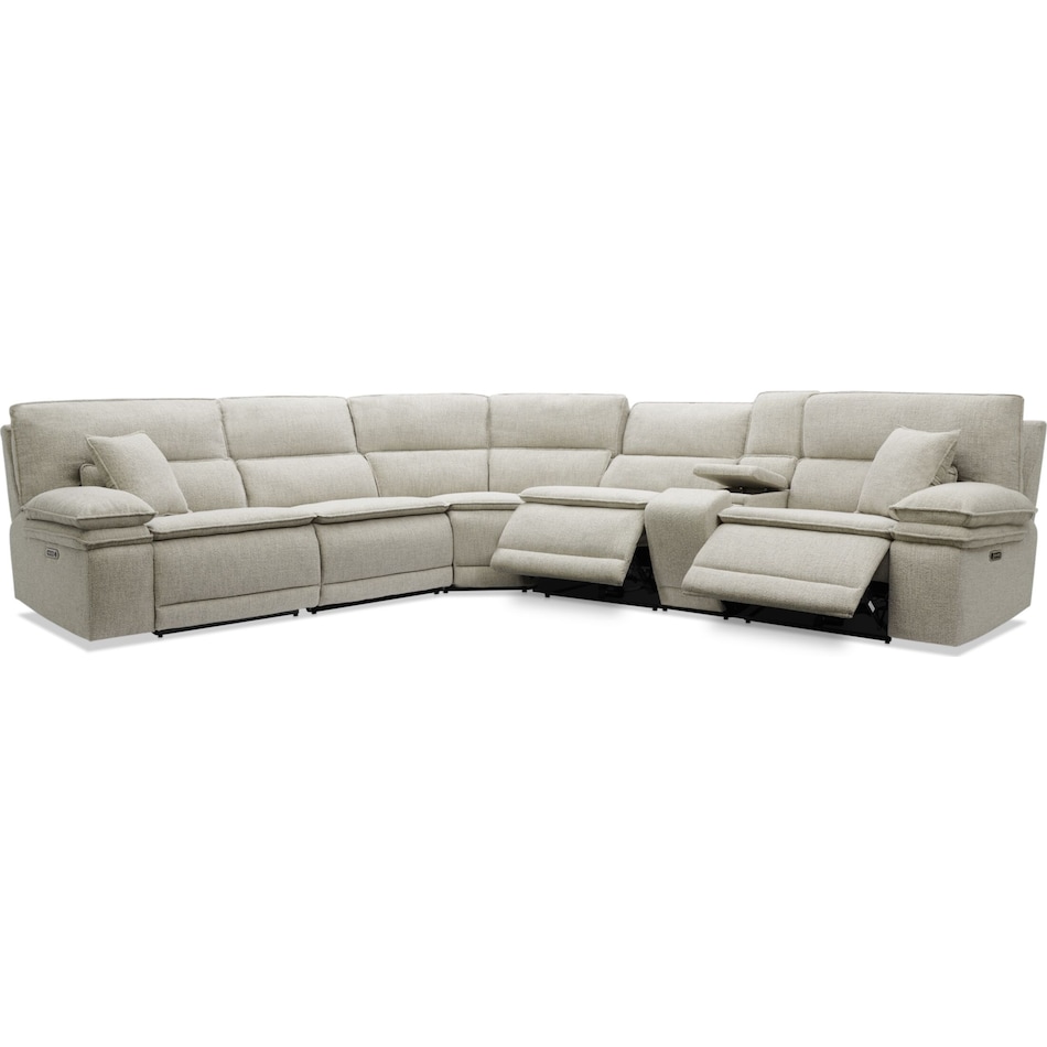 brookdale white sectional   