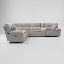 brookdale white sectional   
