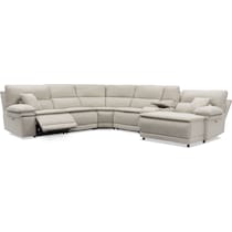 brookdale white sectional   