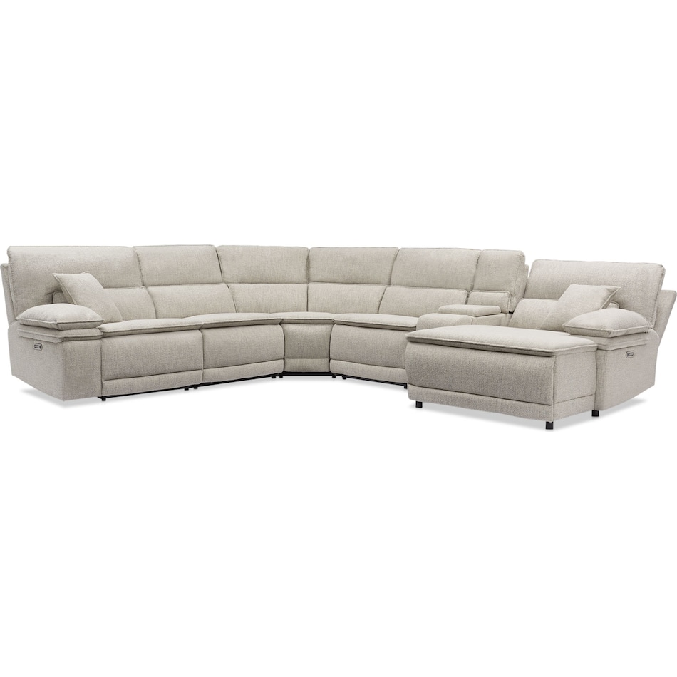 brookdale white sectional   