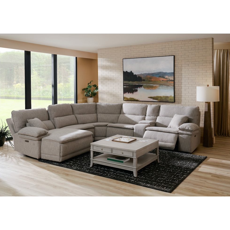 brookdale white sectional   