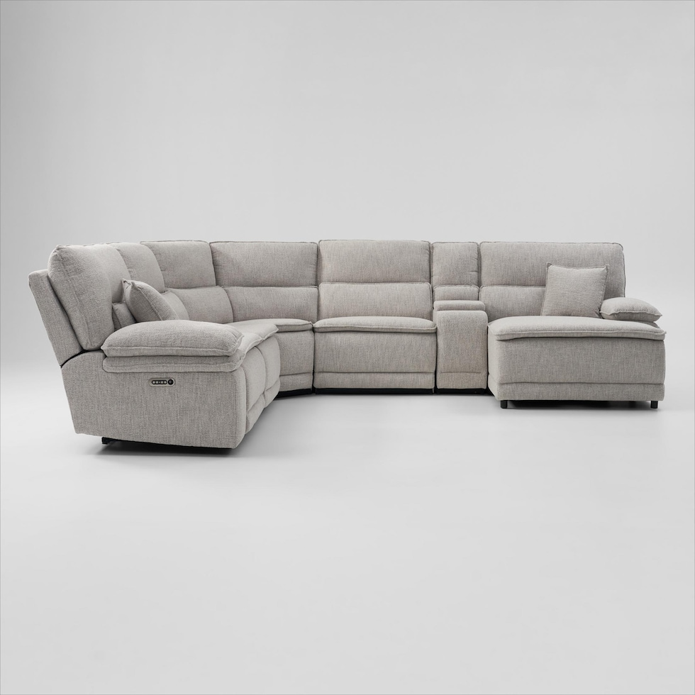 brookdale white sectional   