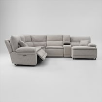 brookdale white sectional   