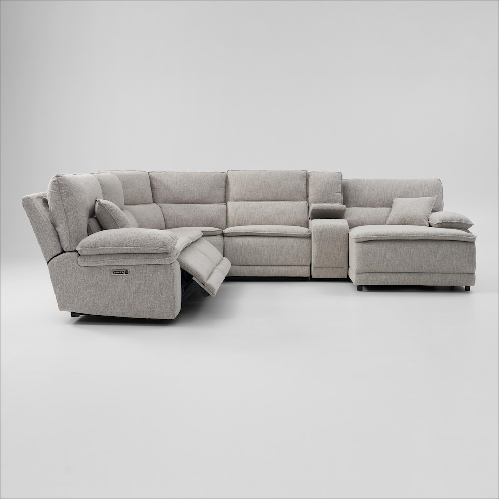 brookdale white sectional   