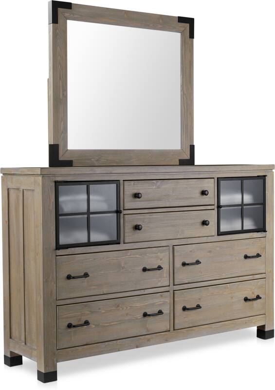 Brooke Harbor 5Piece Queen Panel Bedroom Set with Dresser and Mirror