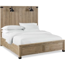 brooke harbor light brown king panel bed   