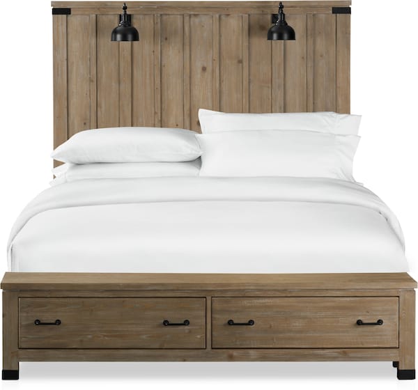 Brooke Harbor Queen Storage Bed Natural Value City Furniture