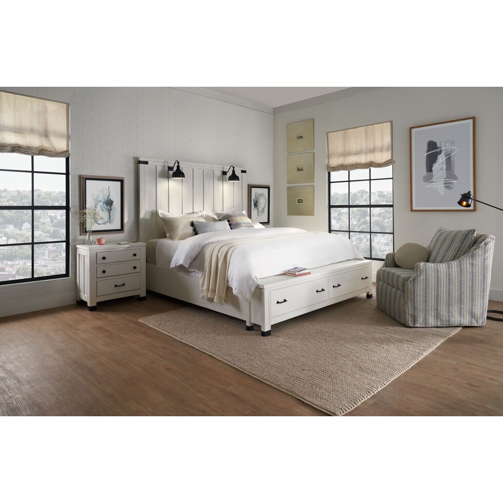 brooke harbor white  pc king storage bedroom   