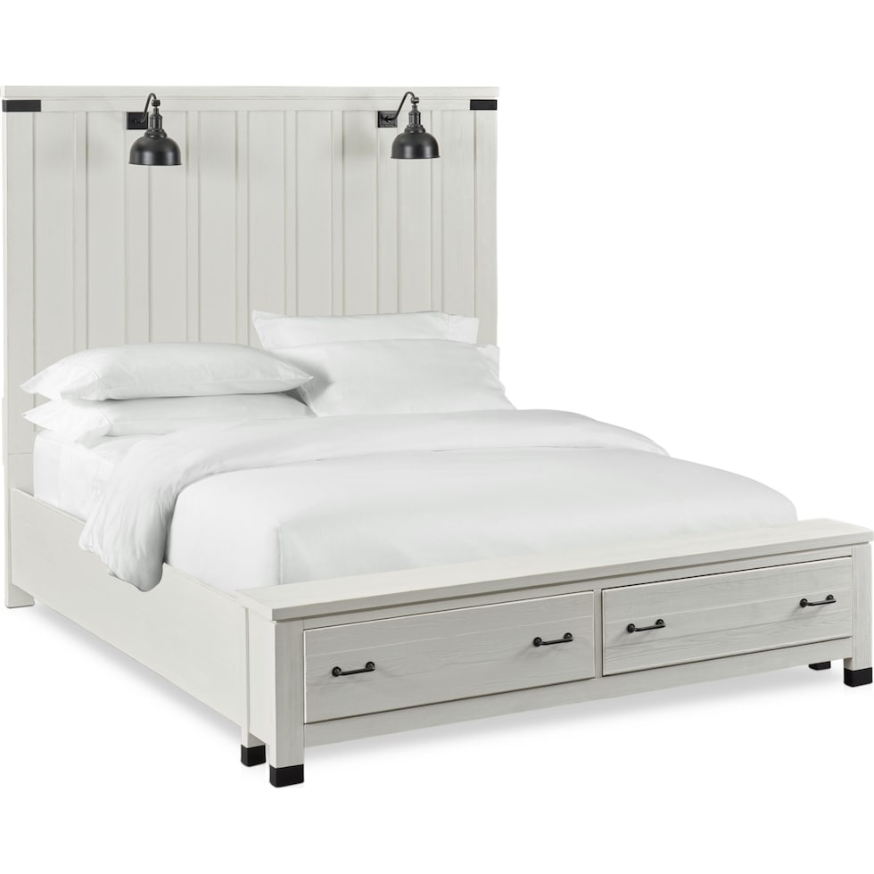 brooke harbor white king storage bed   