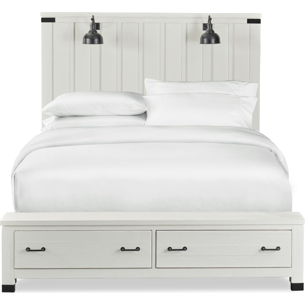 brooke harbor white king storage bed   