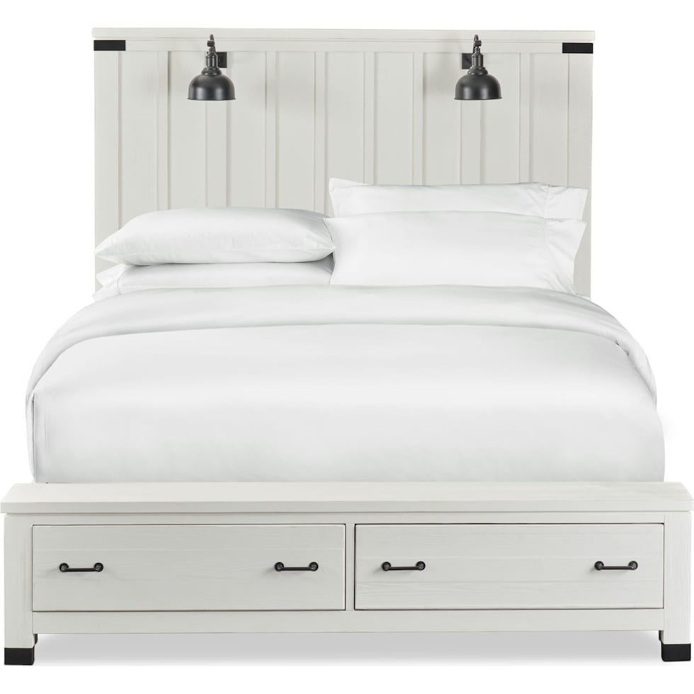 brooke harbor white queen storage bed   