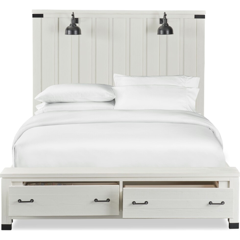 brooke harbor white queen storage bed   