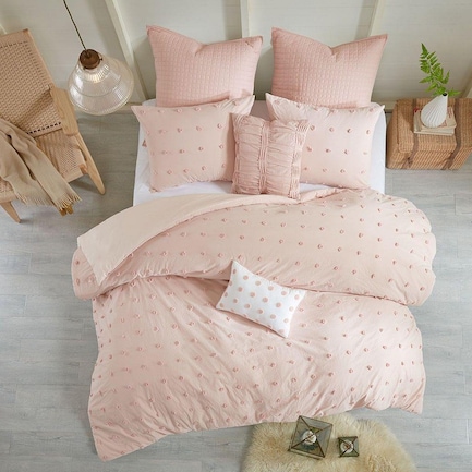 Brooklyn 7-Piece Full/Queen Bedding Set - Blush