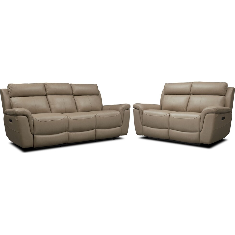 brooklyn white  pc power reclining living room   