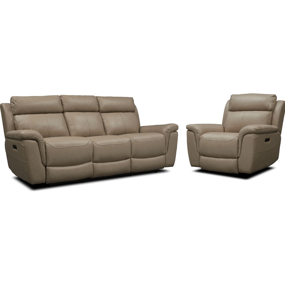 brooklyn white  pc power reclining living room   