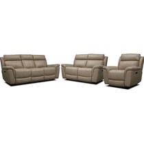 brooklyn white  pc power reclining living room   