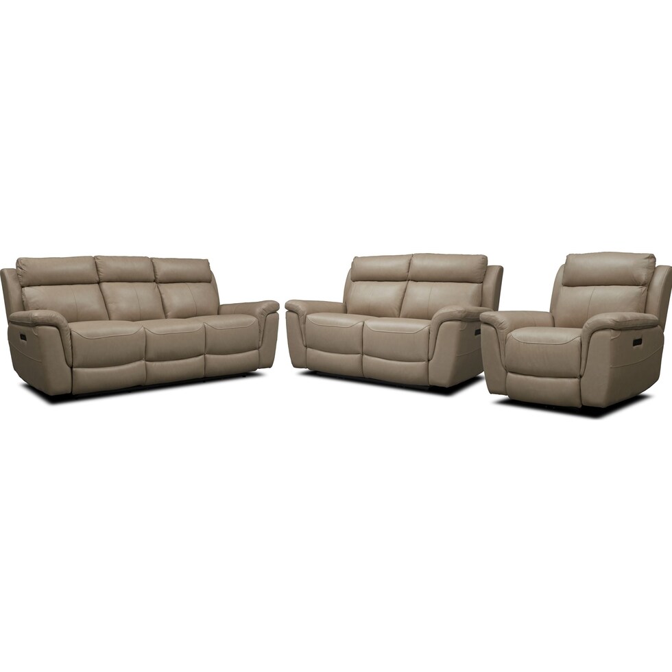 brooklyn white  pc power reclining living room   