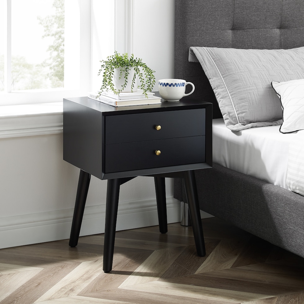 bruce black nightstand   