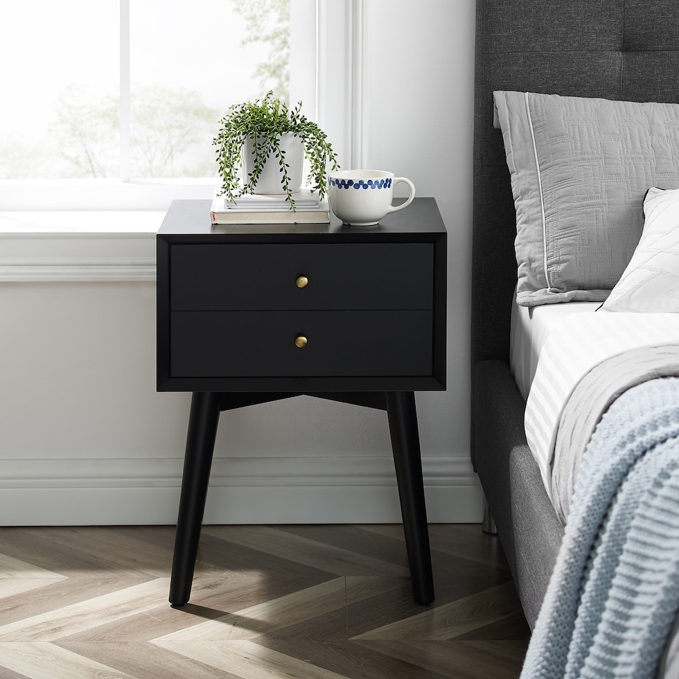 bruce black nightstand   