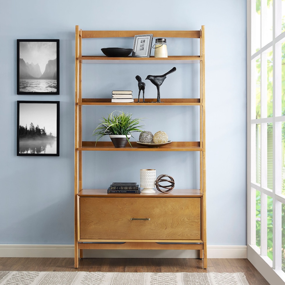 bruce light brown bookcase   