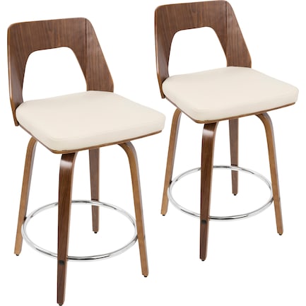 Bruges Set of 2 Counter-Height Stools -White