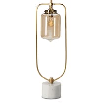 brushed brass gold table lamp   
