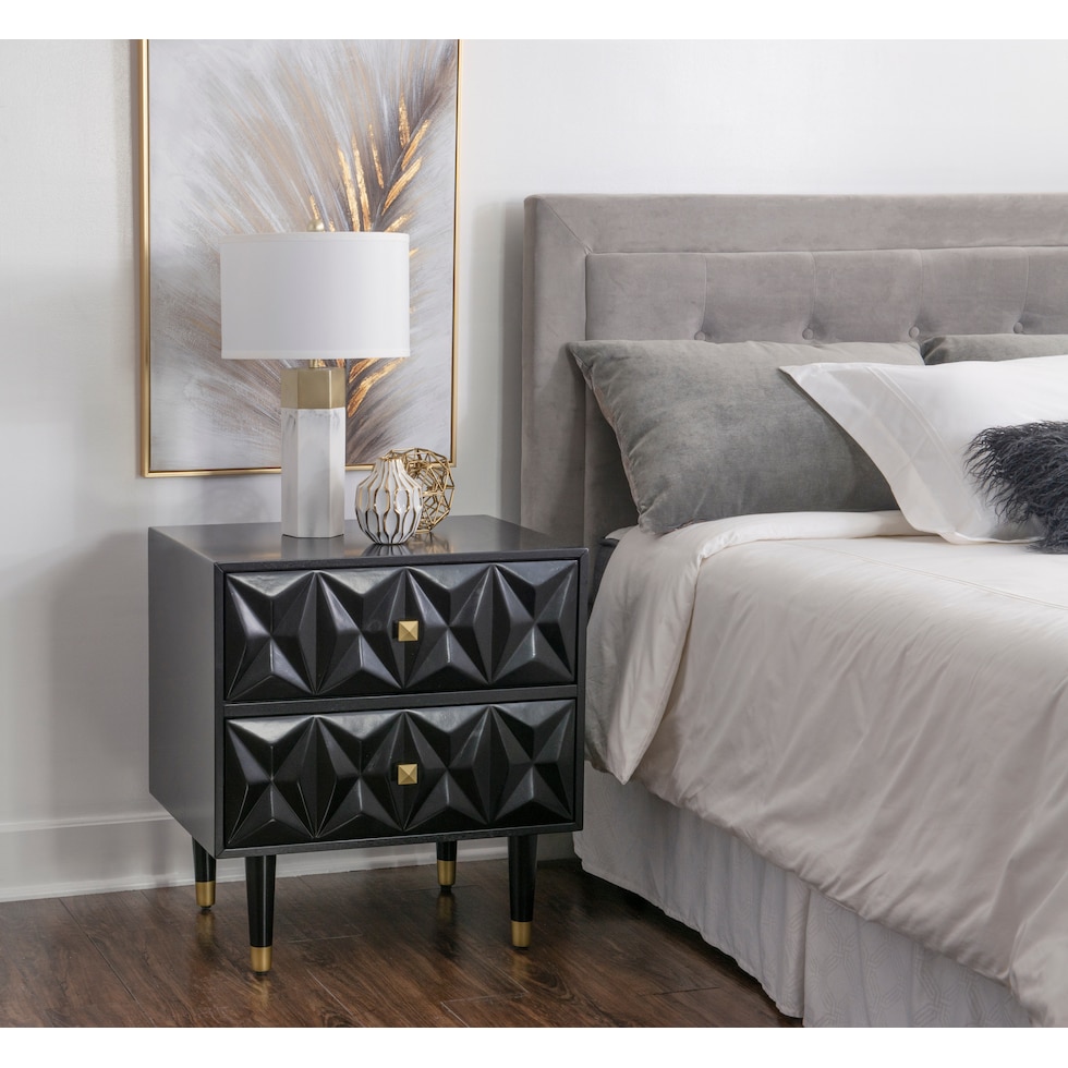 brynlynn black nightstand   