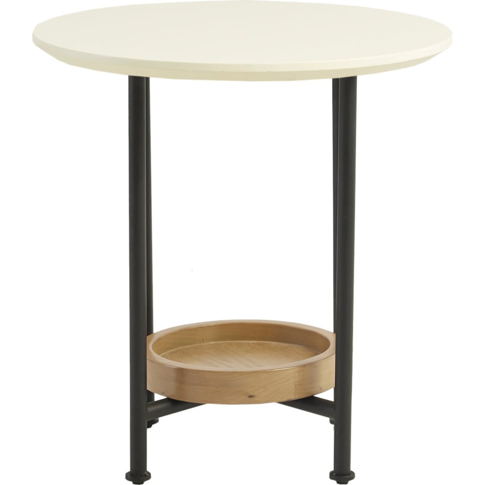 bufanda white natural end table   